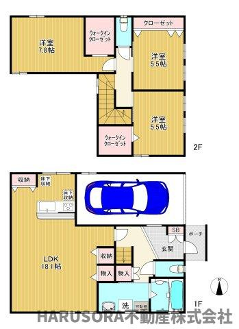 東大阪市御厨南2丁目　2階建の間取り