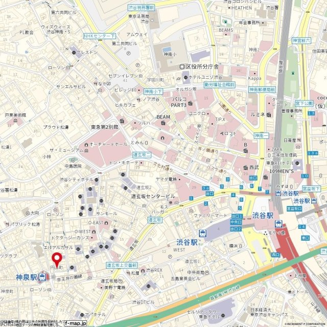 ミディアス渋谷ウエストの地図