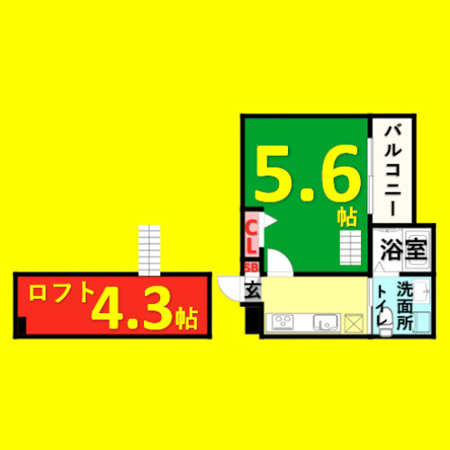 フォルトゥナ　名古屋市賃貸　仲介手数料無料の間取り