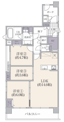 ザ・ステイツ向山フィルコートの間取り