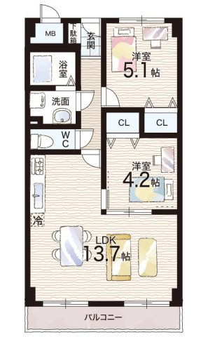 メゾン舞子ショアーの間取り