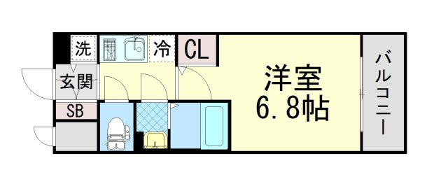 エスリードレジデンス神戸三宮の間取り