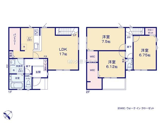 《仲介手数料無料》ふじみ野市上福岡５丁目8-7新築一戸建てグラファーレの間取り