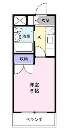 【間取り】 | 共立リライアンス八王子Ⅱ | 1Kは、キッチンと居室が分かれているため、生活空間にメリハリをつけられますね。料理の臭いが気になりにくく、来客時にもプライベート空間を確保しやすい点が魅力ですね。一人暮らしでも快適な生活を送れますよ。