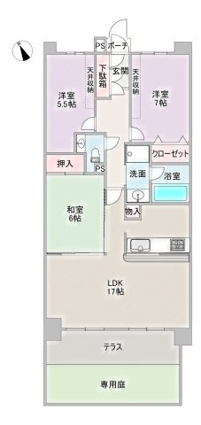 グローリアスヒルズ名東神丘町の間取り