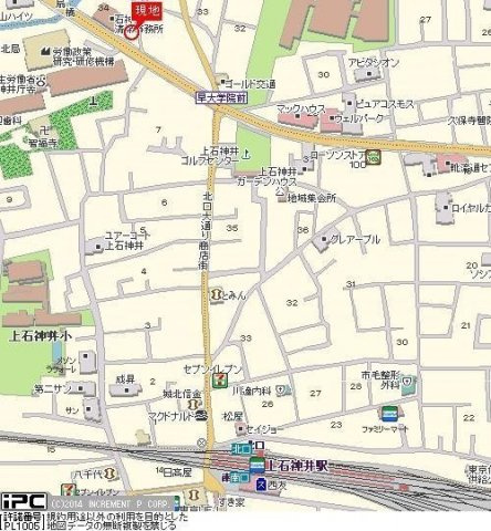 練馬区上石神井３丁目の賃貸マンションの地図