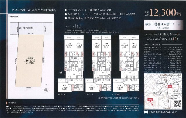 横浜市港北区大倉山１丁目の売地|仲介手数料無料！お問合せ下さい/080-7058-7312 