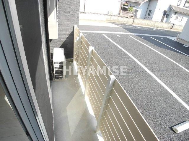 SS福田B棟のバルコニー|※写真は別号室のもの※