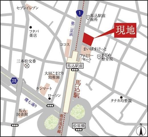 【地図】ソラニテ馬込 