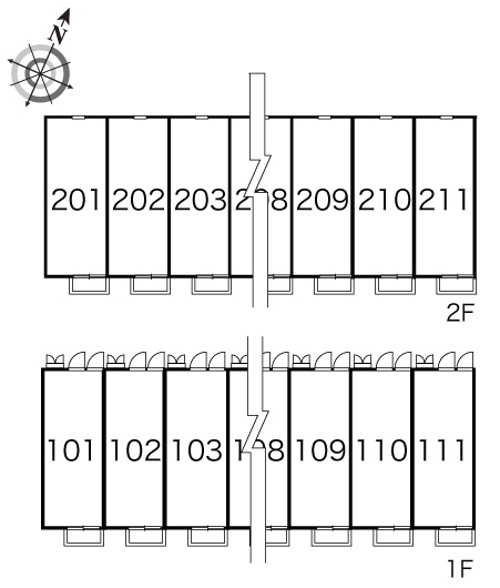 レオパレスロッソピアンコの区画図