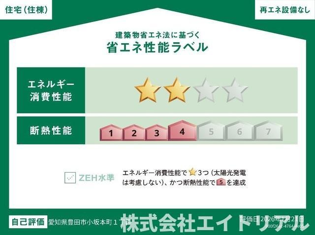 豊田市小坂本町1丁目　新築マンションの省エネ性能ラベル