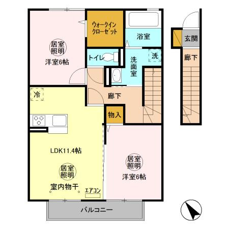 コンフォートⅡ　Bの間取り|間取図