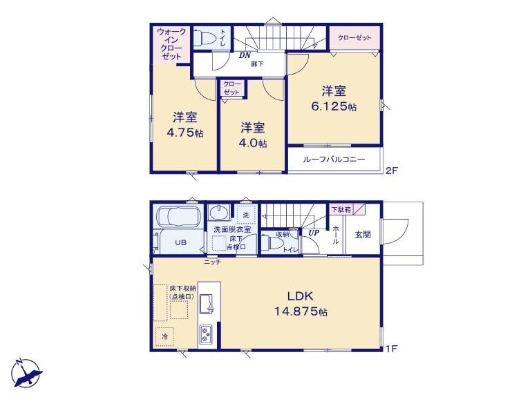 【LIGNAGE】東久留米市前沢５丁目01期の間取り|〇本物件【３号棟】の間取・平面図です〇　敷地面積:　89.39㎡　建物面積:　74.52㎡　
