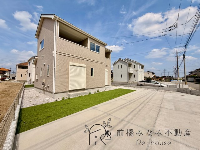 【新築】佐波郡玉村町斎田　E号棟(全６棟)　ハートフルタウン　新築建売分譲の外観|おしゃれな外観です