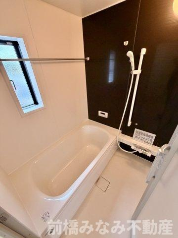【新築平屋】前橋市粕川町新屋第2　１号棟(全３棟)　クレイドルガーデン　新築建売分譲の浴室|お風呂です