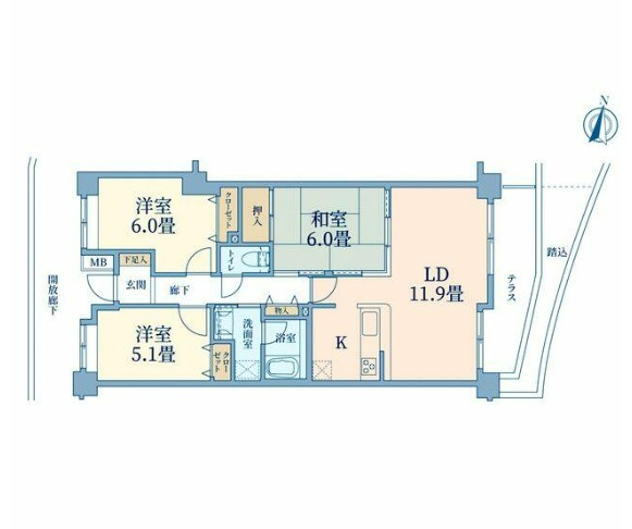 【中古マンション】ダイアパレス若葉壱番館の間取り