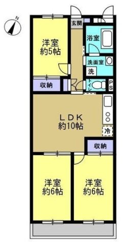 【間取り】 | 南観音３丁目　フルリノベ済み３ＬＤＫマンション | 2025年６月フルリノベーション済み３ＬＤＫマンション　パークハイム観音　各交通アクセス、各商業、生活施設も充実した便利な立地