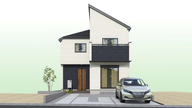 日の出町大字大久野　全3棟　2号棟の外観パース|完成予想パース