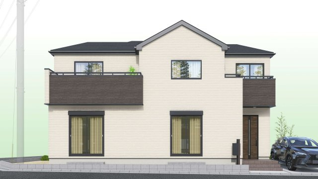 日の出町大字大久野　全3棟　3号棟の外観パース|完成予想パース