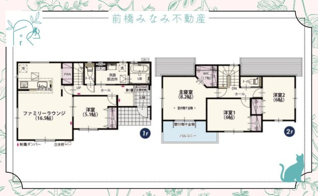 【新築】高崎市藤塚町第1期　２号棟(全２棟)　クライン　新築建売分譲の間取り