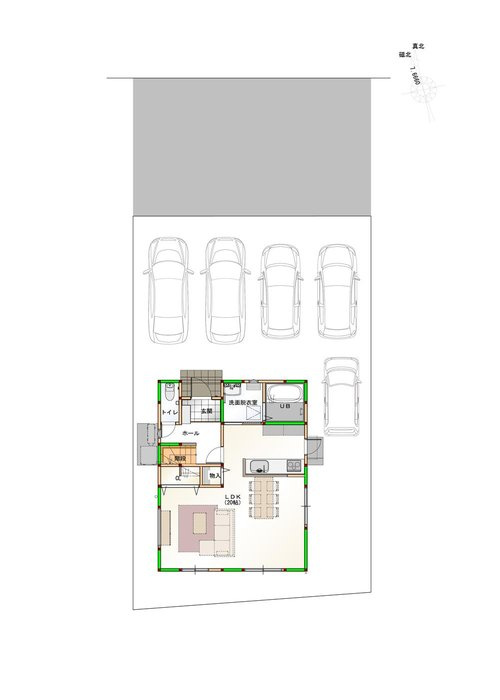 オール電化デザイナーズハウス羽ノ浦町建売㉗の区画図