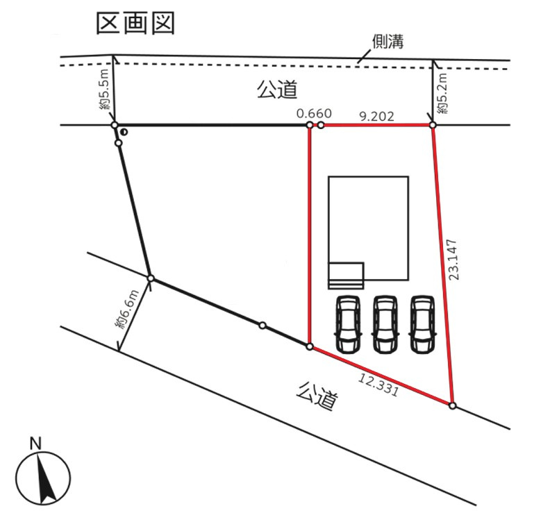 上里町堤　中古住宅の区画図