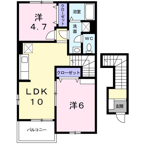 【間取り】 | ベルビューコートＡ