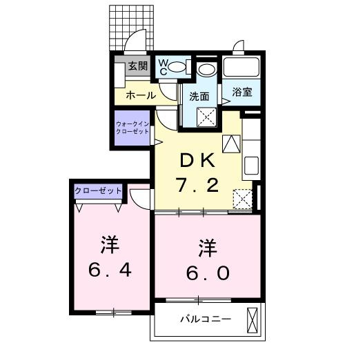 【間取り】 | ヒルズ・大五Ｂ