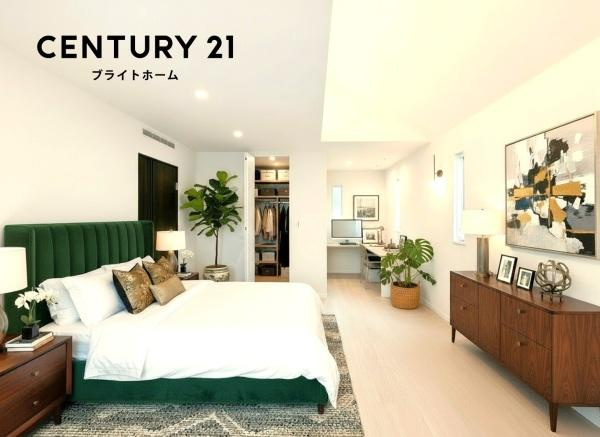 横浜市都筑区牛久保西３丁目の中古一戸建の洋室|12.3帖の広々とした洋室です！
デスクカウンターもあり、お仕事スペースとしても利用可能です♪
※家具等はＣＧでの参考レイアウトです。