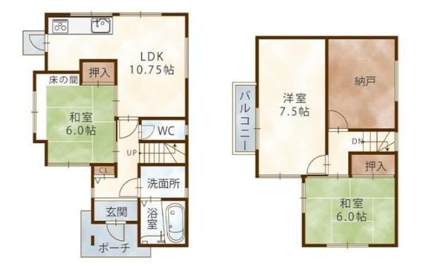 岩出市中迫　中古戸建の間取り