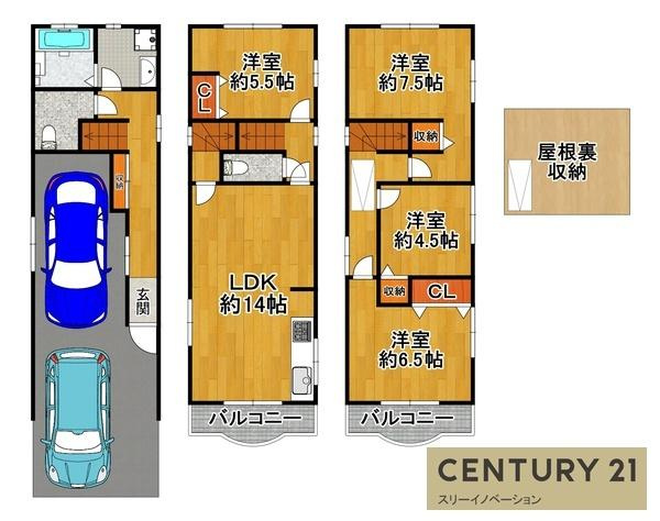 弁天3丁目中古戸建の間取り