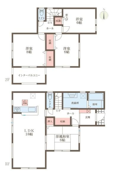 リーブルガーデン東九条町 ２号棟 ／新築一戸建の間取り