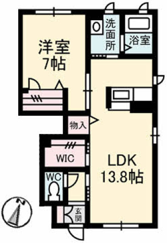 ファミーユ北大河の間取り