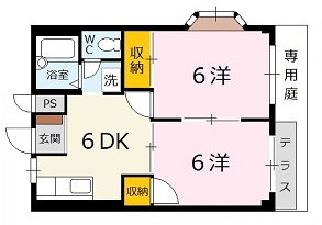 広島市安佐北区可部南１丁目のアパートの間取り