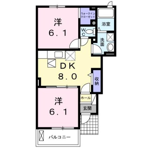 リバーサイド東唐津Ａの間取り