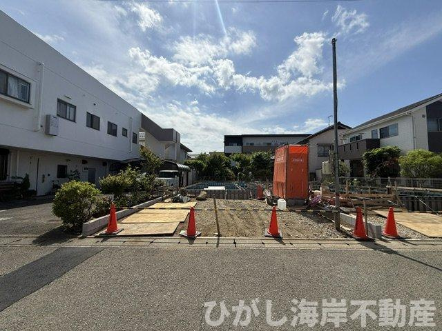 平塚市平塚２丁目　新築戸建　全２棟の外観|5月11日撮影　建築中　現地外観