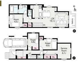 藤沢市辻堂６丁目　新築戸建　全３棟の間取り|南東向き　3SLDK