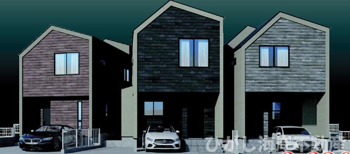藤沢市辻堂６丁目　新築戸建　全３棟の外観パース|イメージパスですので実際のものと多少異なります　
