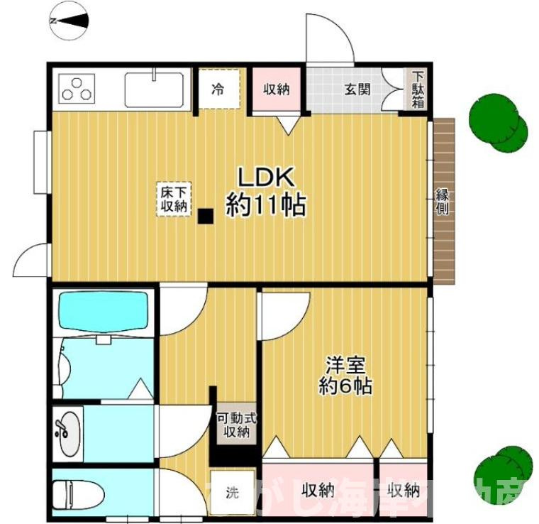 茅ケ崎市下町屋２丁目　中古戸建の間取り|1LDK