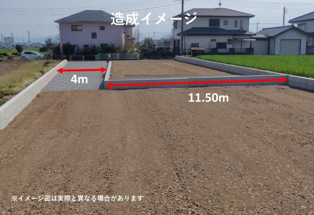 コンフォートヒルズ高崎下大類町1期　2号地の外観パース|造成イメージ図。(イメージ図は実際と異なる場合があります。)