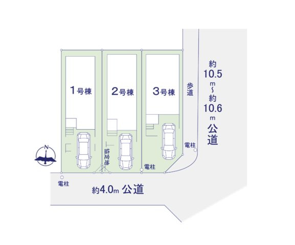 福岡市西区小戸3丁目第7-3棟（1号棟）　の区画図|配置図（1号棟）
