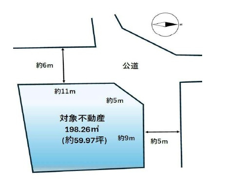 加古川市西神吉町岸　　　JR「宝殿駅」徒歩14分の土地図