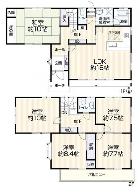 【商談中】リフォーム　中古戸建　大垣市綾野3丁目　平成2年築の間取り