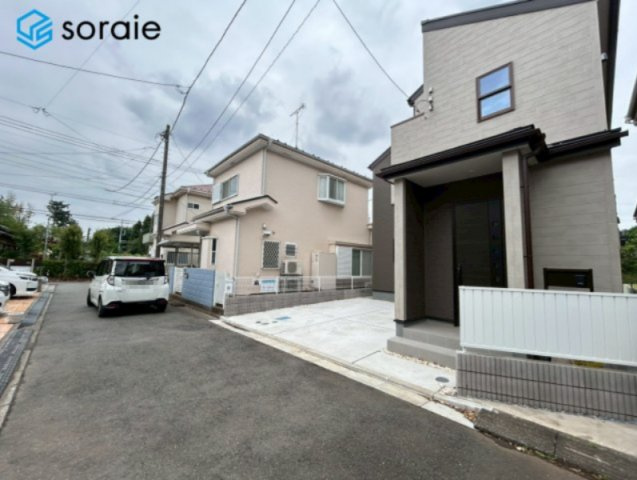 所沢市牛沼3期全1棟　新築戸建　リーブルガーデンの前面道路含む現地写真|4/30撮影