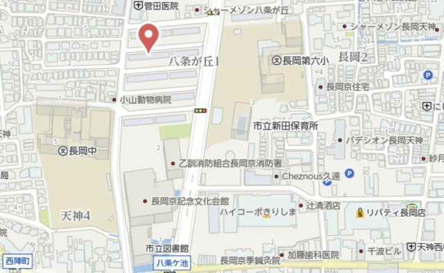 長岡天神ハイツ8棟　3階の地図