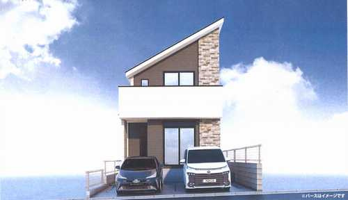 藤沢市大鋸2期　新築戸建全1棟の外観パース