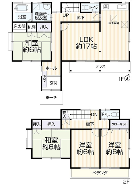 【仲介手数料無料／名古屋市中川区】名古屋市中川区東起町5丁目89　中古戸建の間取り