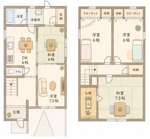 楠根南町　中古一戸建ての間取り|間取り図はいかがですか？ご希望を叶える間取りですか？リビングの広さは？水回りの位置は？カウンターキッチン？など色々な情報が集約されています。弊社ではリフォームなどのご相談も承っております。