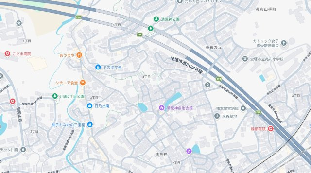 宝塚市清荒神　中古一戸建ての地図