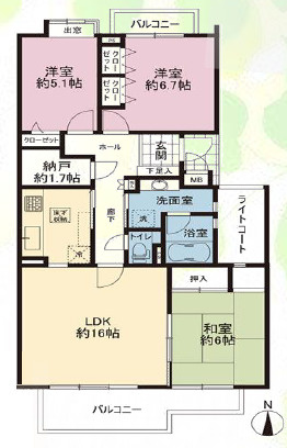 エステ・ヴィラ森の里7号棟の間取り